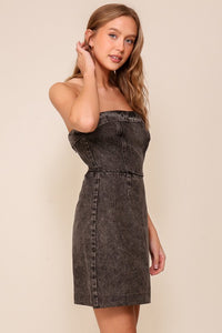 Onyx Edge Strapless Dress