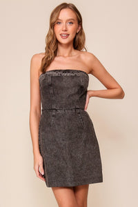 Onyx Edge Strapless Dress