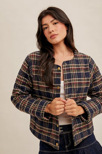 Plaid Quilted Jacket