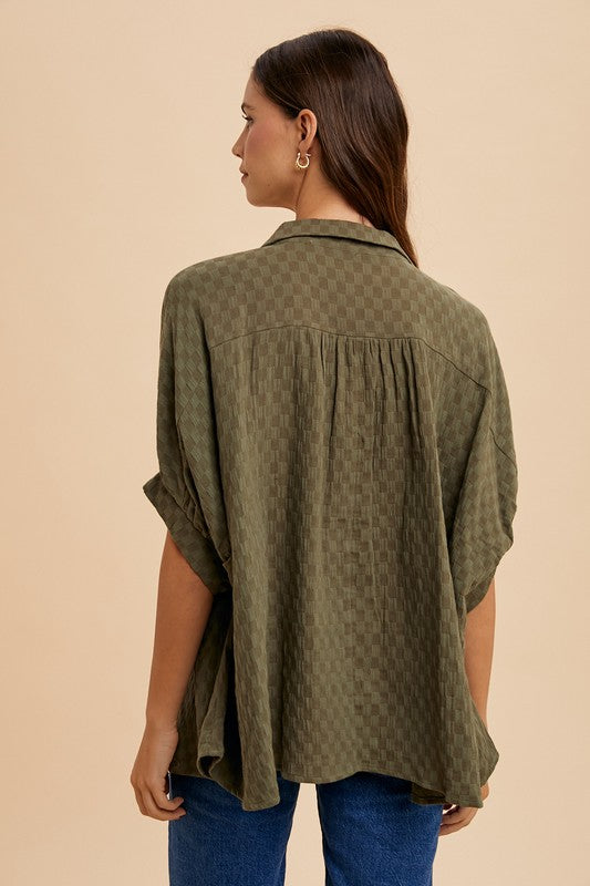 Olive Drape Shirt