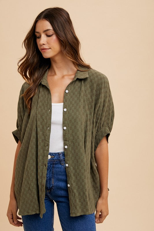 Olive Drape Shirt