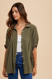 Olive Drape Shirt