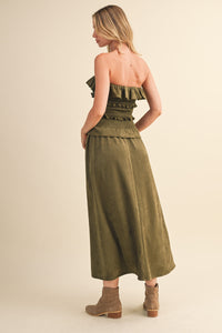Sagewood Ruffle Midi