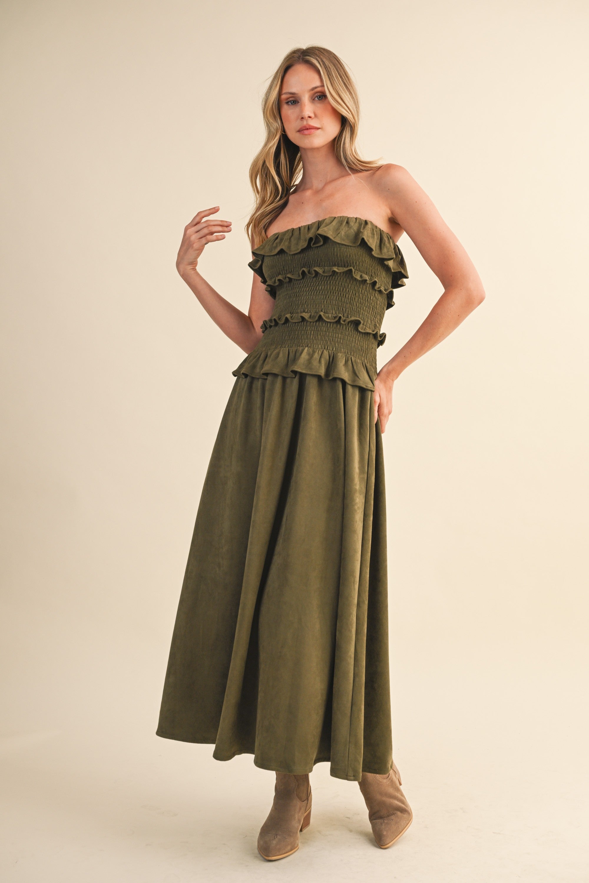 Sagewood Ruffle Midi