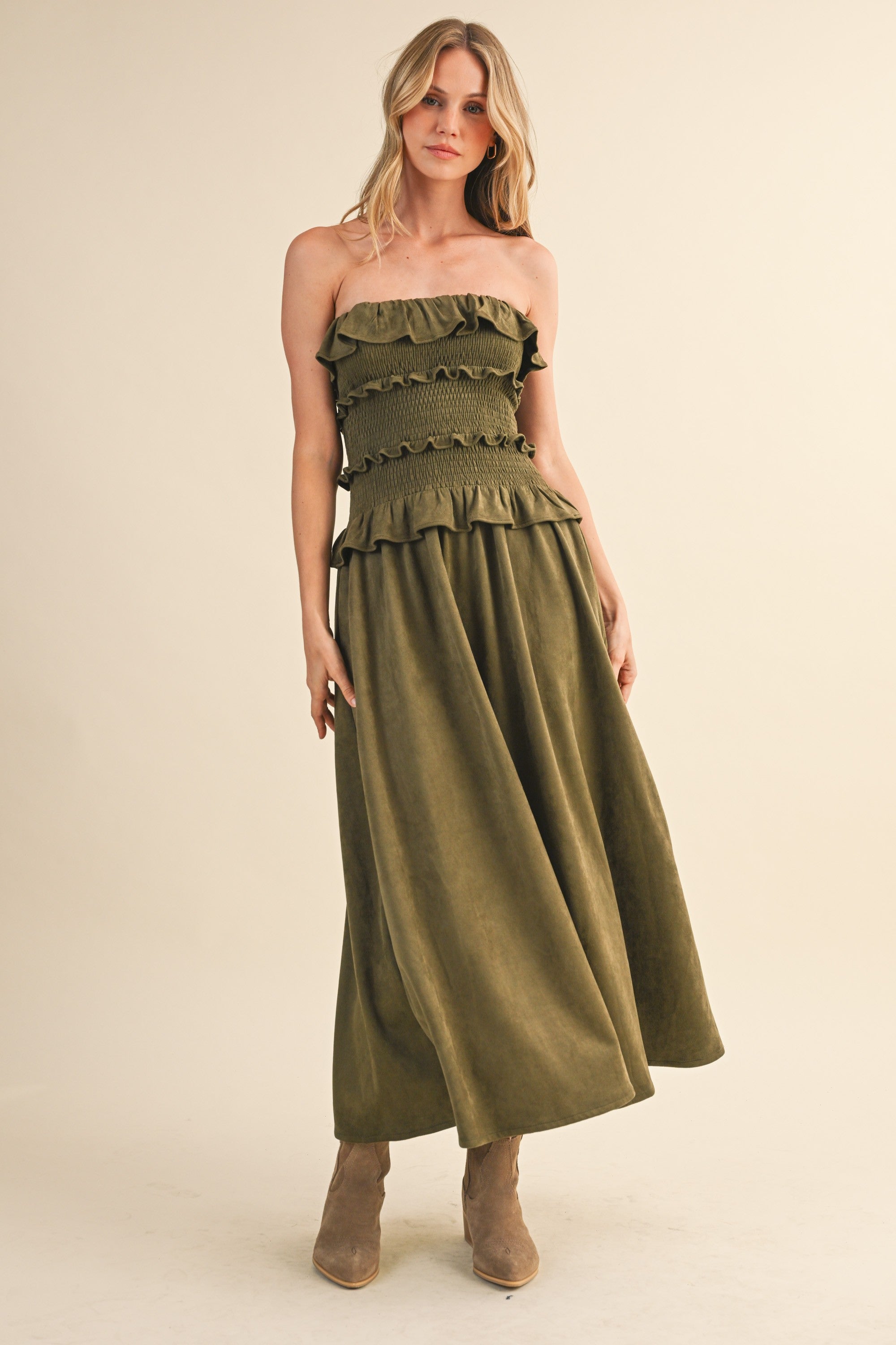 Sagewood Ruffle Midi