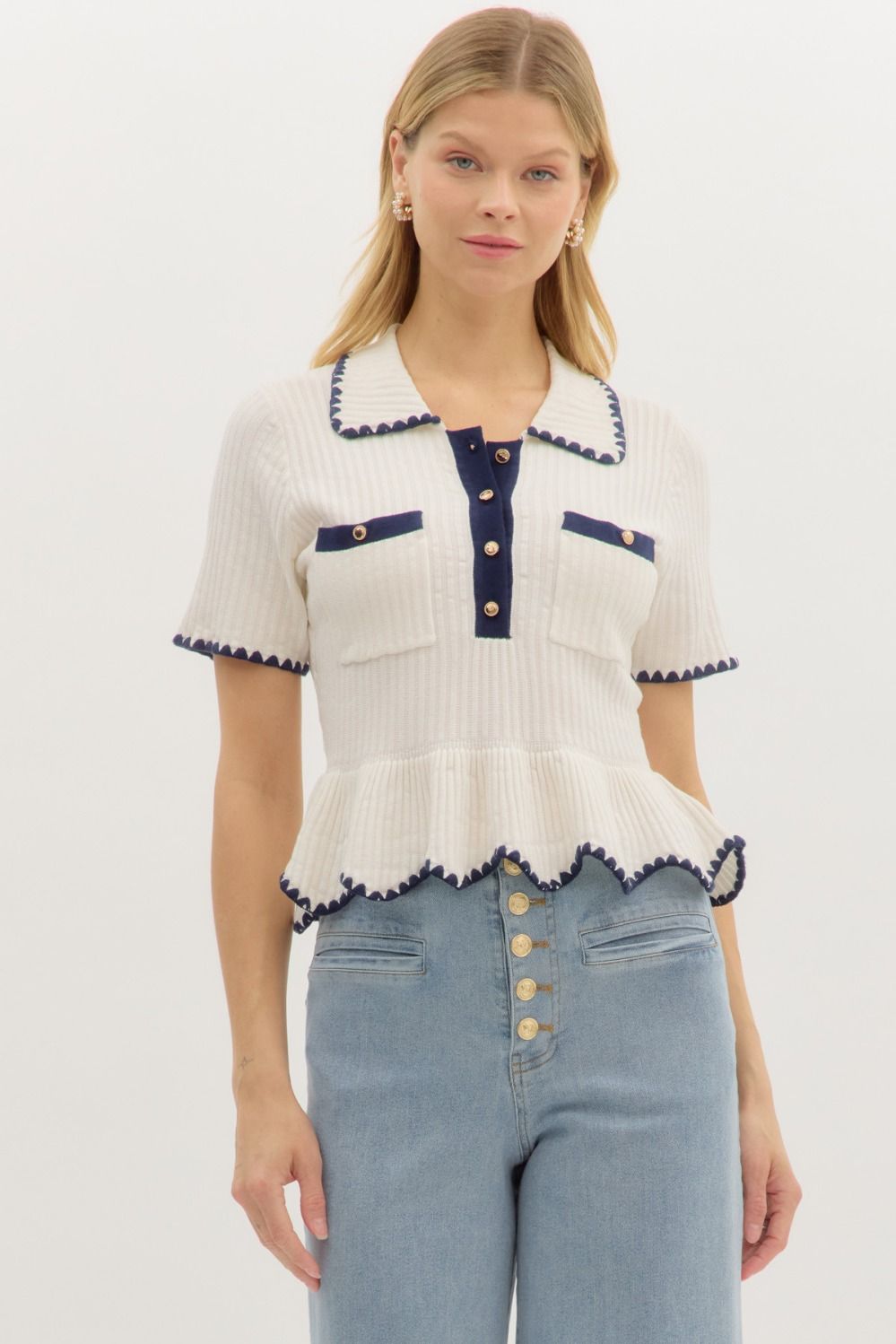 Chloe Knit Peplum Top