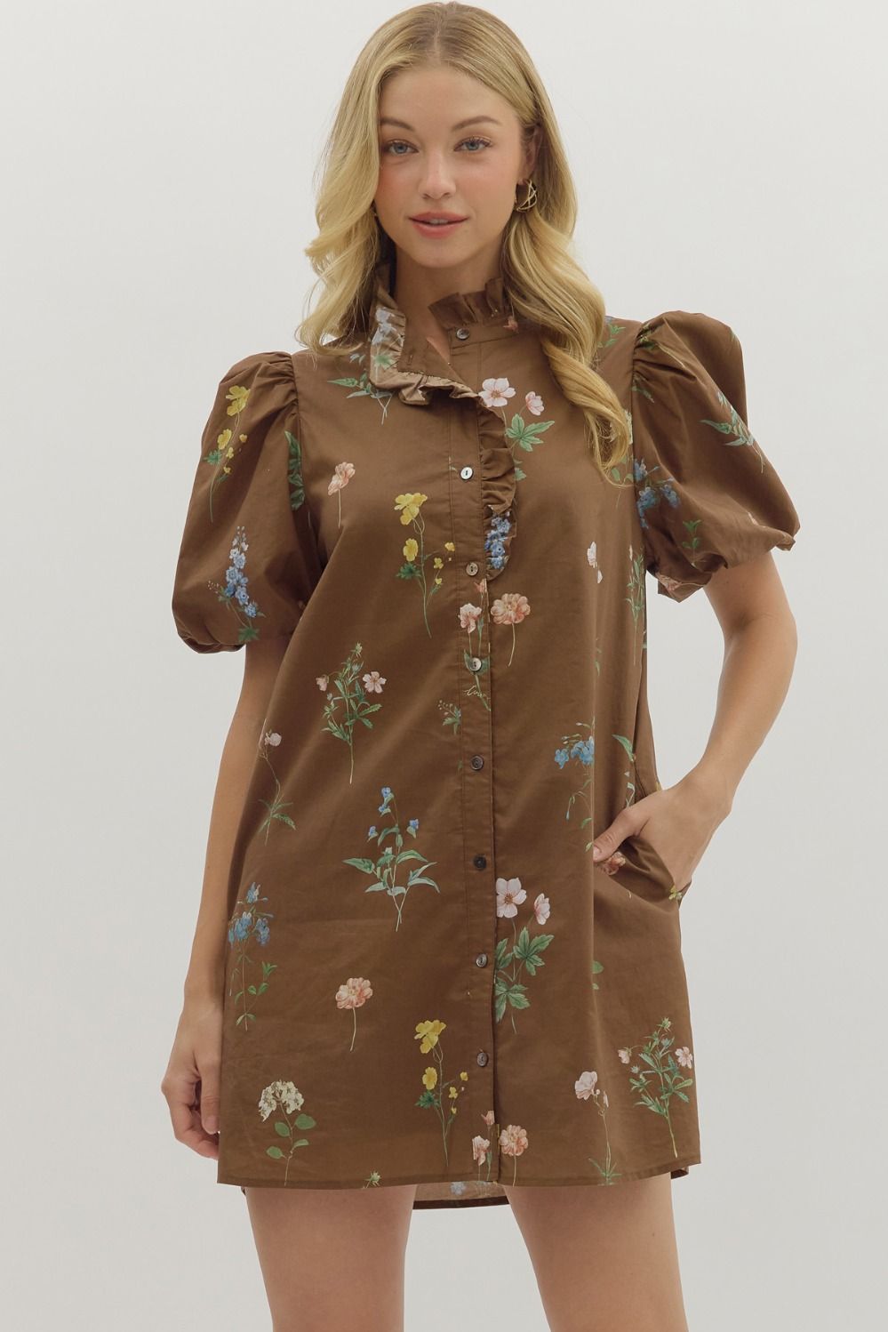Meadow Ruffle Shirt Dress
