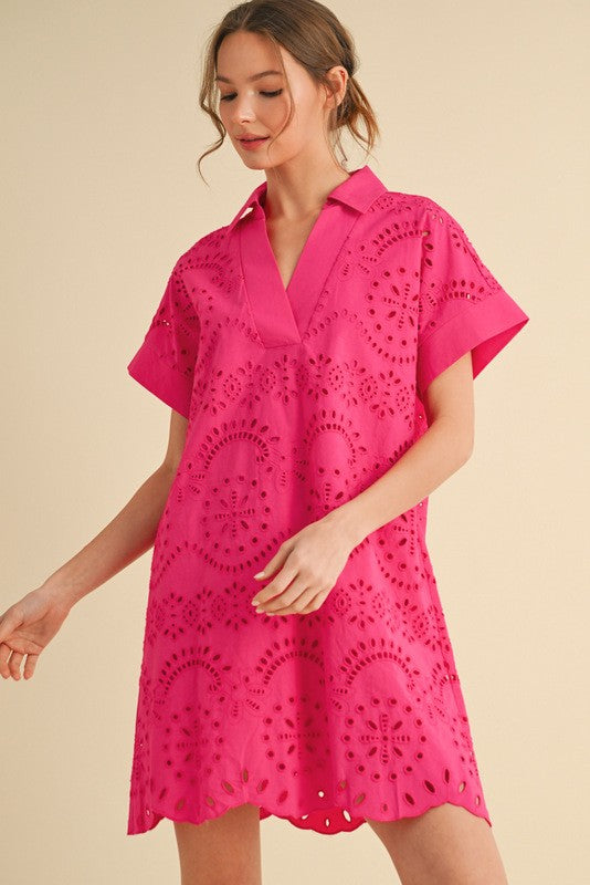 Cleo Eyelet Shift Dress