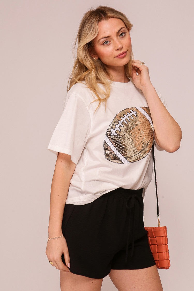 Sequin Football Tee