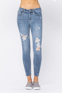 Skinny Raw Hem Jeans