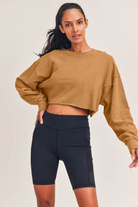 Cropped Mineral Wash Pullover