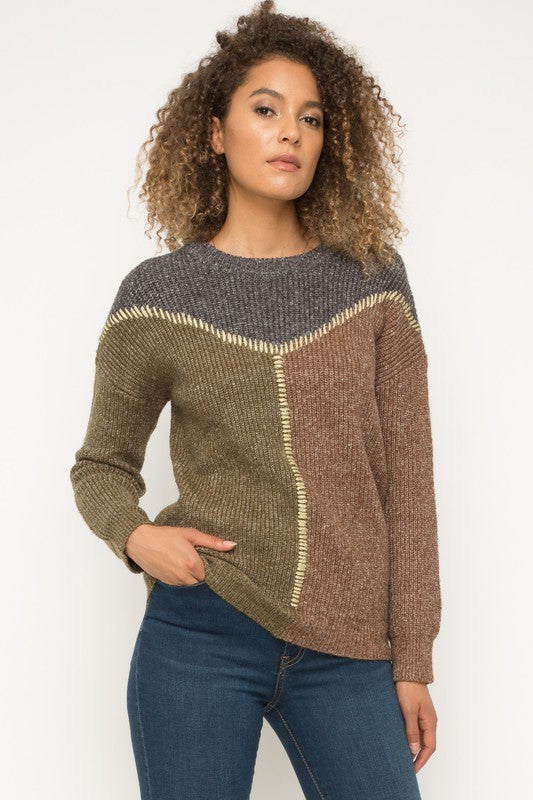 Sarah Color Block Sweater