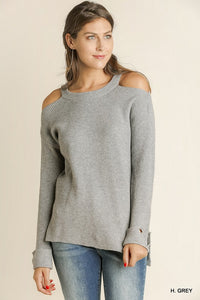 Shoulder Cutout Cozy Sweatshirt