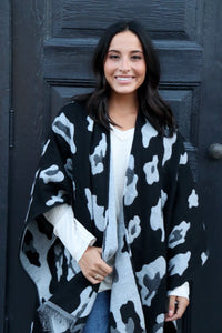 Black leopard Poncho