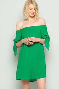 Emerald Off Shoulder Dress