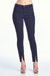 High Rise Skinny Jean with Front Slit