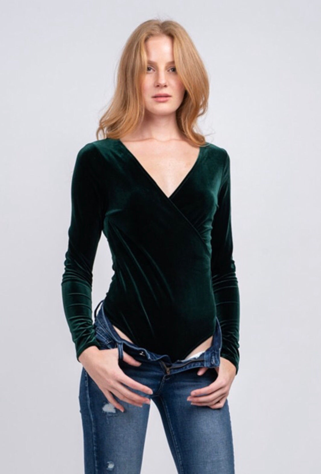 Emerald Velvet Bodysuit