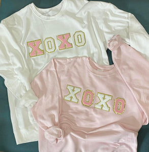 XOXO Chenille Patched Sweatshirt