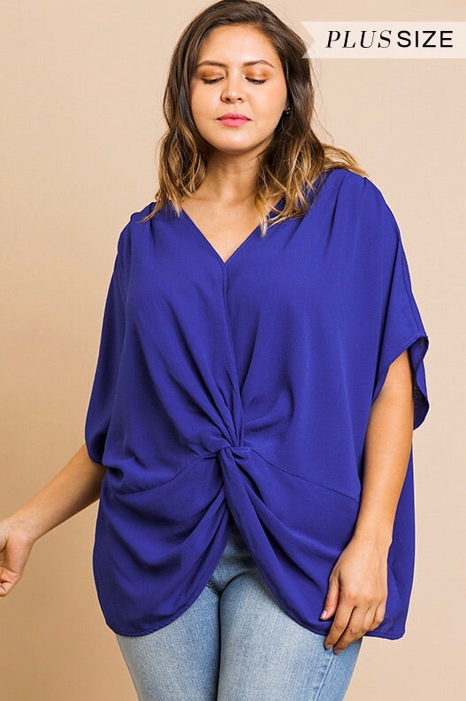 Dolman Sleeve Front Knot Top