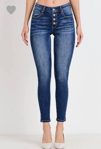 Front Button Down Ankle Skinny