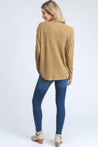 Waffle Knit Cross Front Top