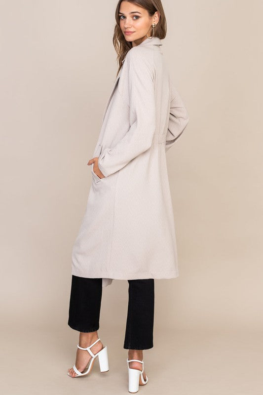 Flowy Textured Trench Coat
