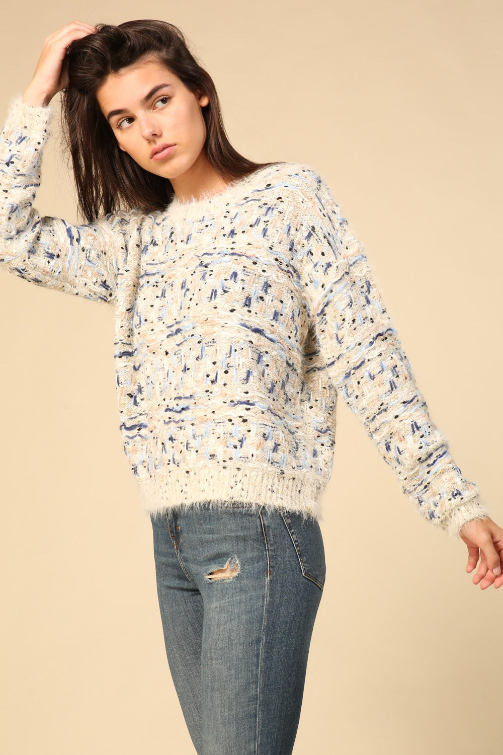 Long sleeve multi design colored sweater