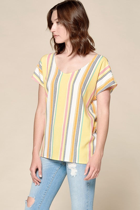 Back Knot Striped Top