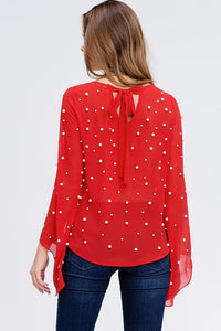 All Over Pearl sheer blouse