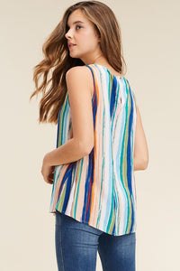 Sleeveless Watercolor Blouse