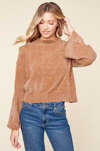 Pretty Please Chenille Flared Sleeve Sweater